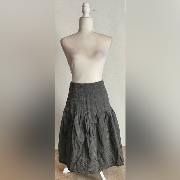 LIBERTY ISLAND Subtle Metallic Drop Waist Midi Skirt - Picture 2 of 6